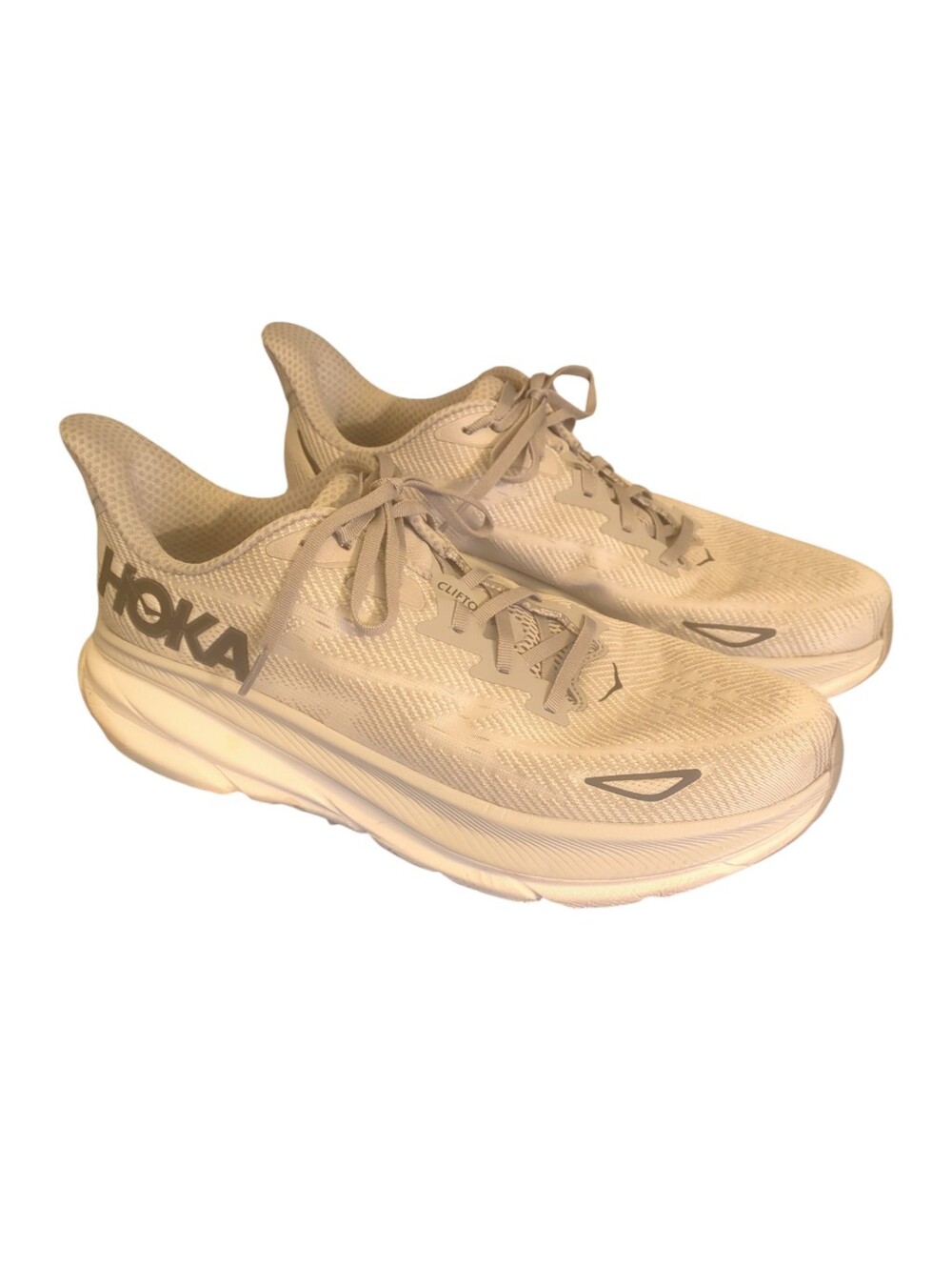 Hoka Clifton Lightweight Running Shoes - Beige Size 13D